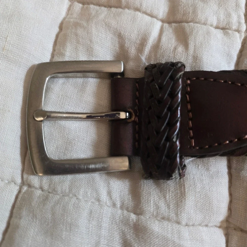 Woven Belt Mens XL 42-44 Dark Brown Man-Made Material Braided Classic FM21A406